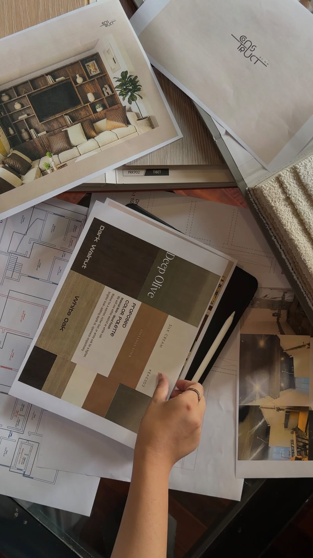 Sketches, mood boards and design details from the studio